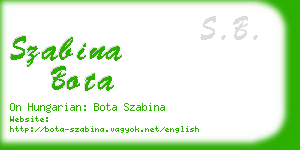 szabina bota business card